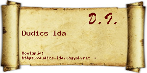 Dudics Ida névjegykártya